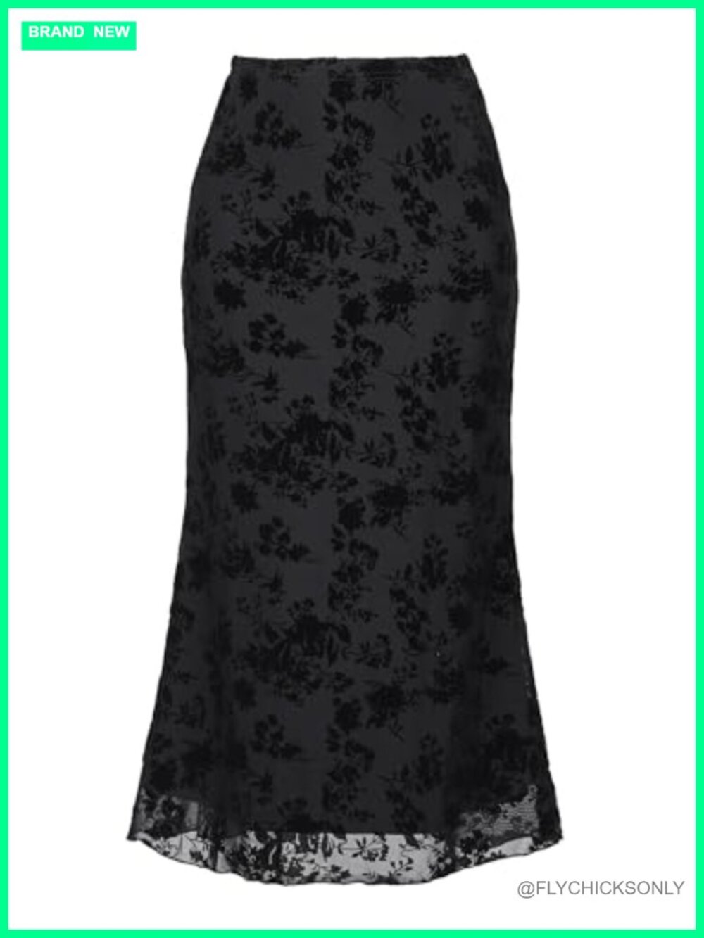 Mesh Fishtail Skirt Floral Bodycon Mermaid Midi Women